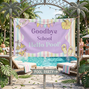 Abschied von der Schule Hallo Pool Streifen Party Banner