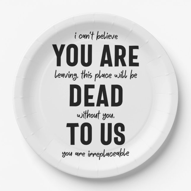 Abschied von Kollegen, Ruhestand, Abschied von Arb Pappteller (Vorderseite)