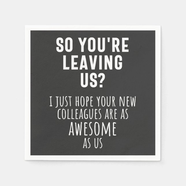 Abschied von Kollegen, Ruhestand, Mitarbeiter, Abs Serviette (Vorderseite)