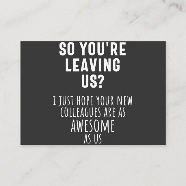 Abschied von Kollegen, Ruhestand, Mitarbeiter, Abs Visitenkarte (Vorderseite)