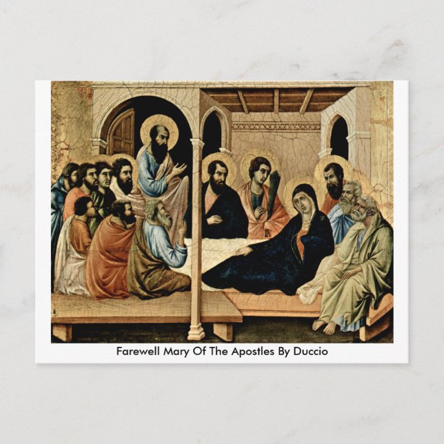 Abschied von Maria von den Aposteln von Duccio Postkarte (Vorderseite)