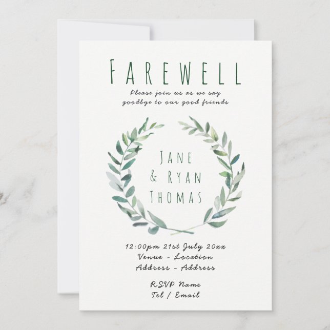 Abschiedlich Verlassend Party Einladung Rustikale  (Vorderseite)