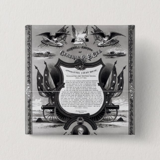Abschiedsansprache von General Robert E. Lee Button (Vorderseite)