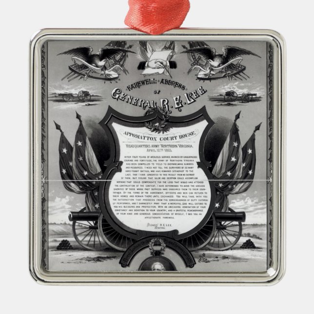 Abschiedsansprache von General Robert E. Lee Silbernes Ornament (Vorne)