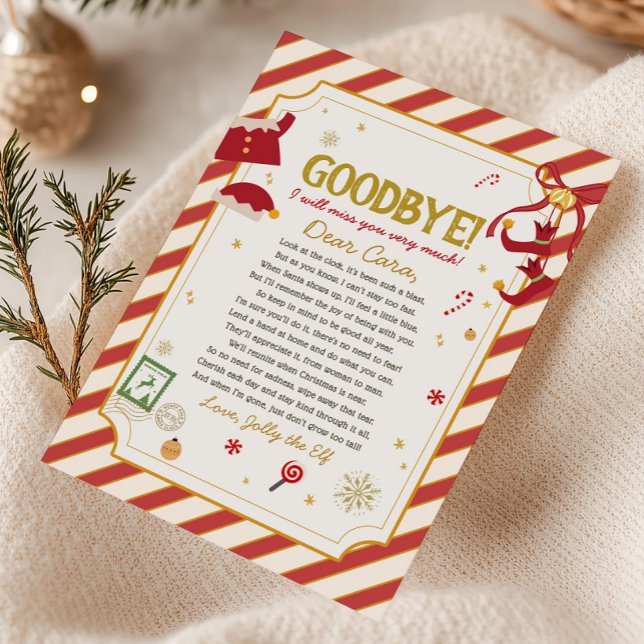 Abschiedsbrief von Elf Goodbye Letter Card Einladung (Christmas Letter from Elf Goodbye Letter Card)