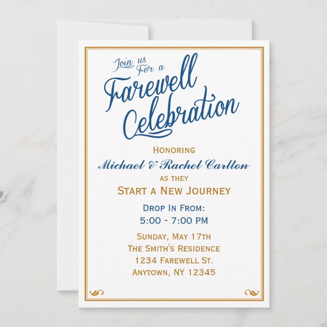 Abschiedsfeier, die weg Einladungs-Marine geht Einladung (Vorderseite)