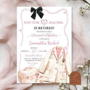 Abschiedsfeier für den Arzt mit schwarzer Schleife Einladung