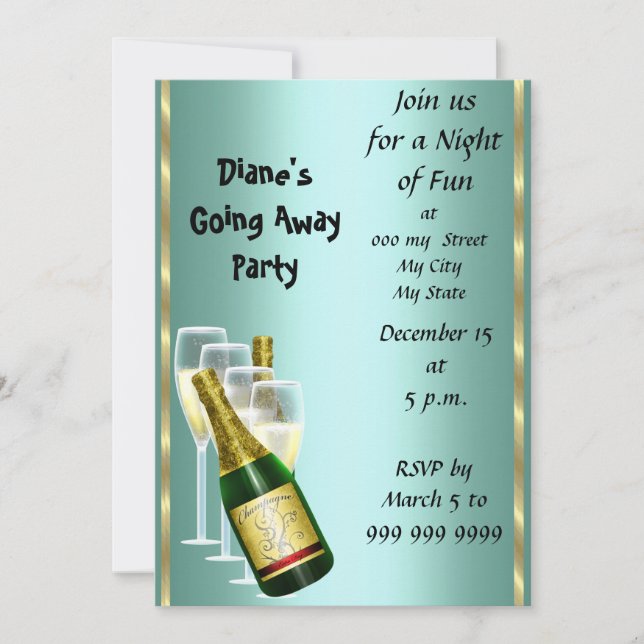 Abschiedskarte Party Einladung gut Bye (Vorderseite)