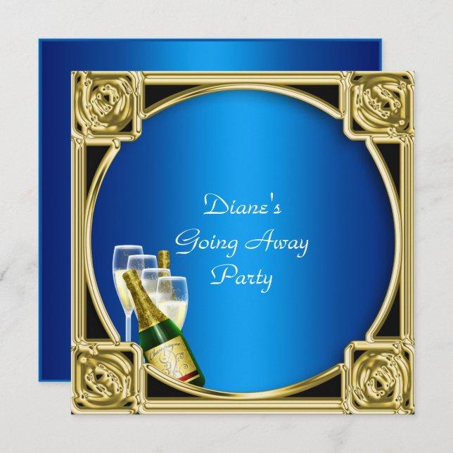 Abschiedskarte Party Einladung gut Bye (Vorne/Hinten)