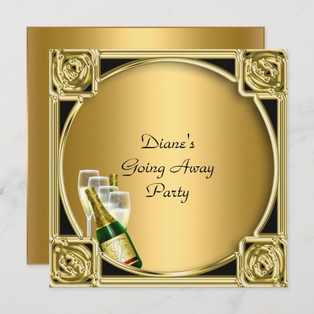 Abschiedskarte Party Einladung gut Bye (Vorne/Hinten)