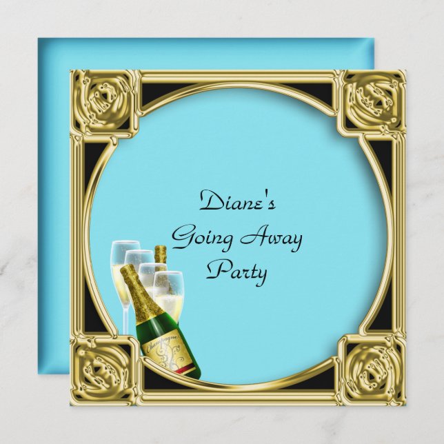 Abschiedskarte Party Einladung gut Bye (Vorne/Hinten)