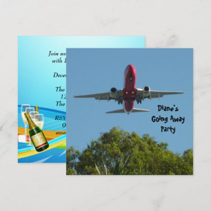 Abschiedsparty-Einladung Flugzeug Auf Wiedersehen Einladung