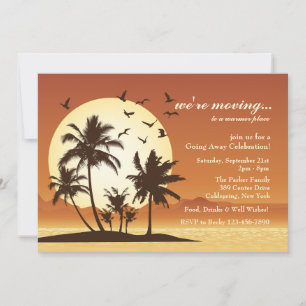 Abschiedsparty-Einladung Oasis Sunset Einladung