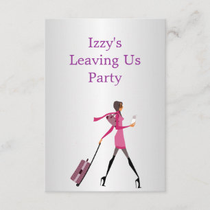 Abschiedsparty-Event-Mädchen mit Gepäck Einladung
