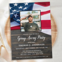 Abschiedsparty Soldat Foto Patriotisch USA-Flagge