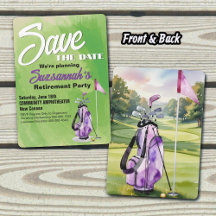 Abschiedsparty Termin vormerken Aquarell Golfbag