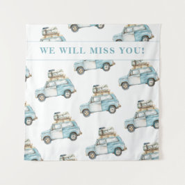 Abschiedswagen weg Party Begrüßung Hintergrund Wandteppich