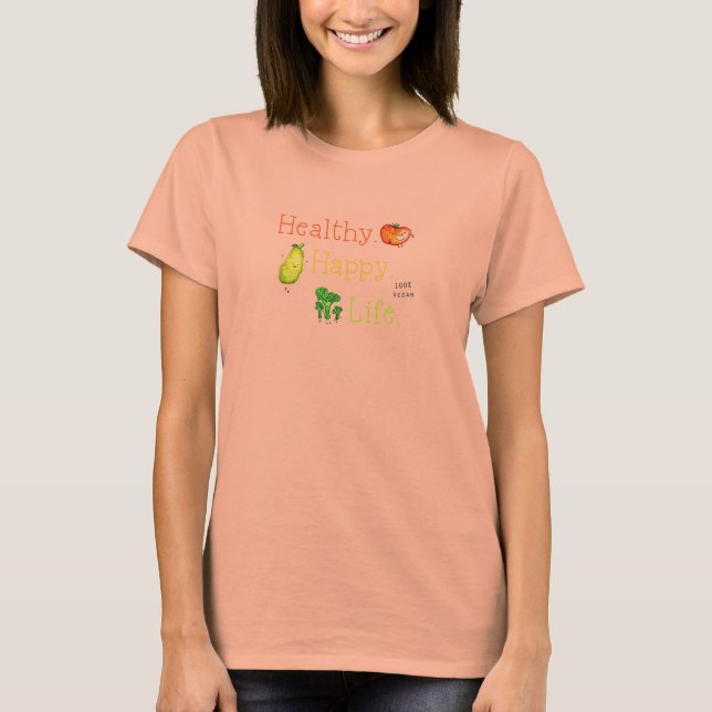 Abschlag des Logos "Healthy Happy Life" T-Shirt (Vorderseite)