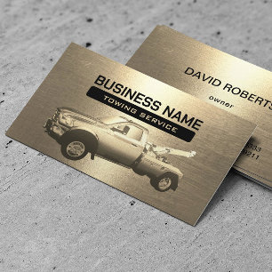 Abschleppdienst Modern Gold Abschleppwagen Profess Visitenkarte