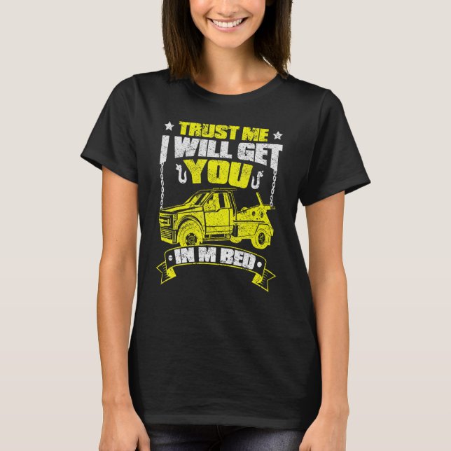 Abschleppwagen - dünner gelber Lin T-Shirt (Vorderseite)