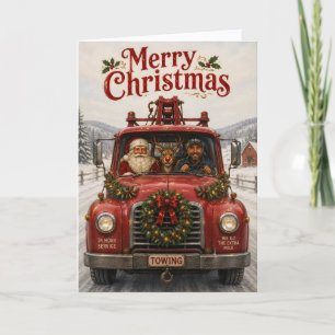 Abschleppwagen-Geschäft Weihnachtskarte Feiertagskarte