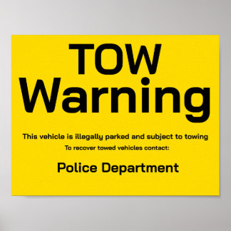 Abschleppwarnung Poster