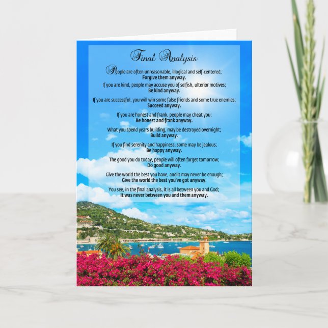 Abschließende Analyse: "Tun Sie sie irgendwie " Karte (Vorderseite)