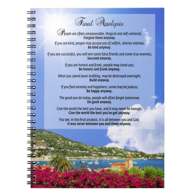 Abschließende Analyse: "Tun Sie sie irgendwie " Notizblock (Vorderseite)