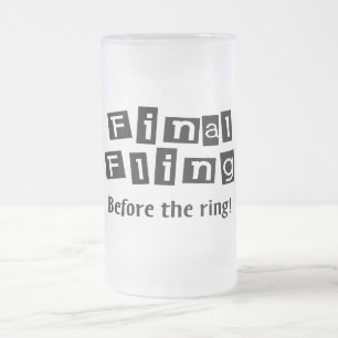 Abschließender Fling vor dem Ring Mattglas Bierglas