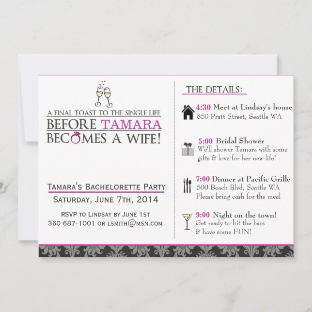 Abschließender Toast Einladung (Vorderseite)