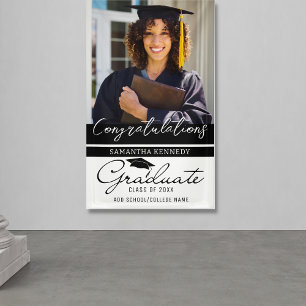 Abschluss 1 Foto Glückwunsch Graduate 2023 Black Banner