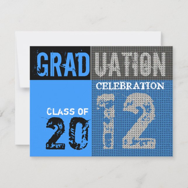 Abschluss 2012 Party Graphic Blue Einladung (Vorderseite)