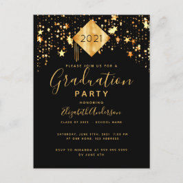 Abschluss 2021 Party Oberer Goldstern Postkarte