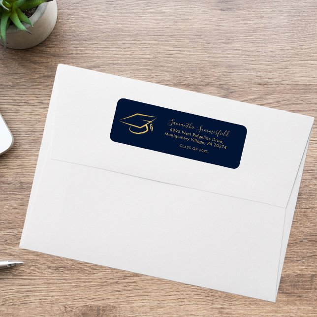 Abschluss 2023 Graduate Cap Rücksendeadresse (Graduation 2025 Graduate Cap Return Address Label)