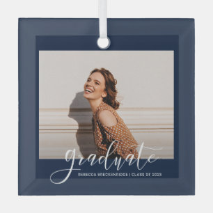 Abschluss 2023 Graduate Foto Keepake Weihnachten Ornament Aus Glas