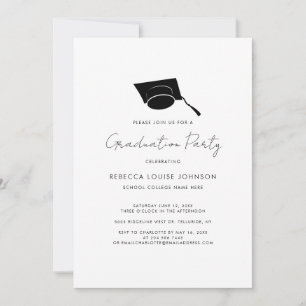 Abschluss 2023 Script Stripes Elegant Grad Party Einladung
