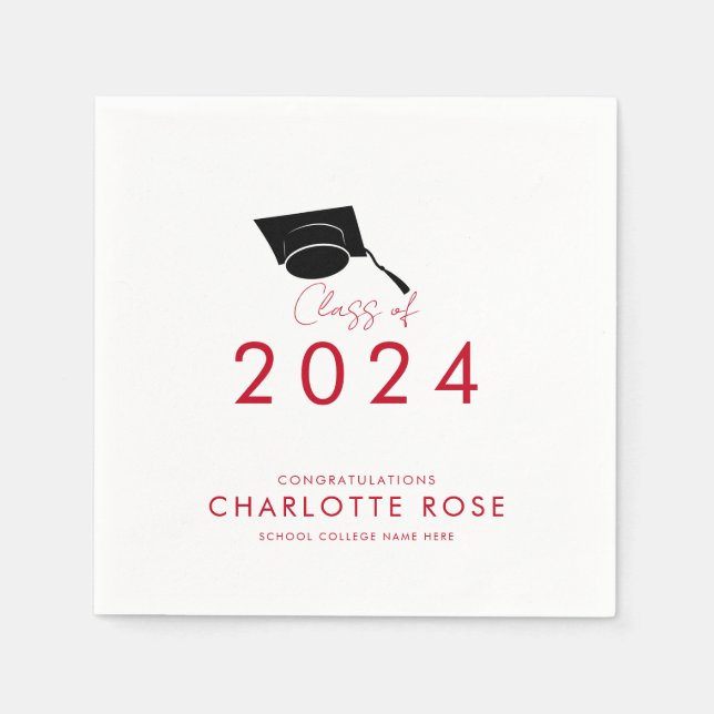 Abschluss 2024 Party Paper Serviette (Vorderseite)