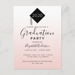 Abschluss 2024 Party Rose Goldtopfveranstaltung Postkarte