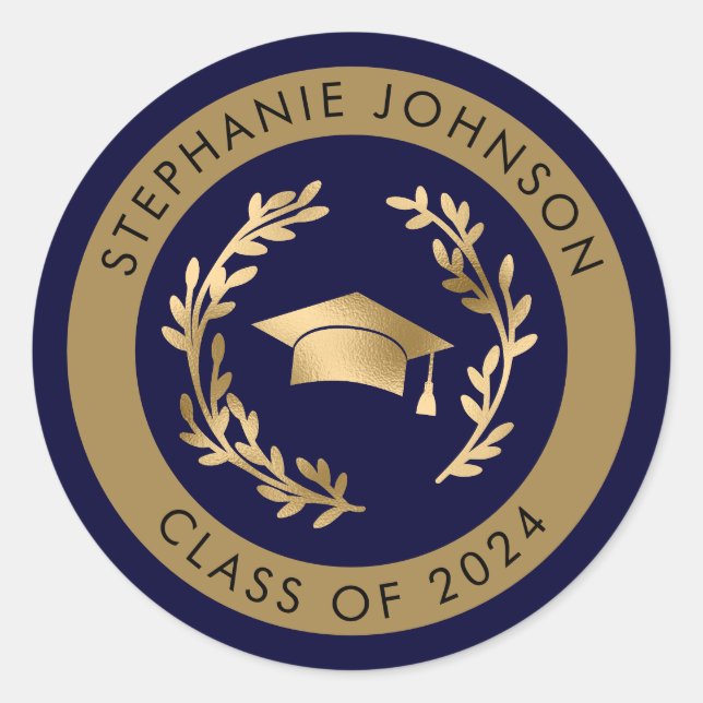 Abschluss 2024 runder aufkleber (Vorderseite)