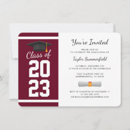 Abschluss 2025 Burgund Grad Party Einladung