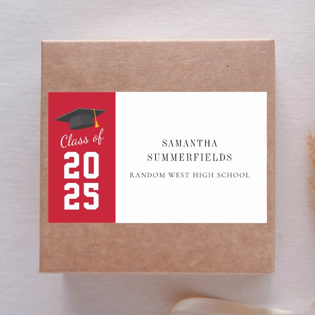Abschluss 2025 Elegant Minimal Grad Party Rechteckiger Aufkleber (Graduation 2025 Elegant Minimal Grad Party Rectangular Sticker)