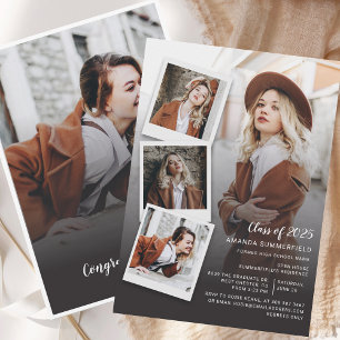 Abschluss 2025 Foto Collage Grad Party Einladung