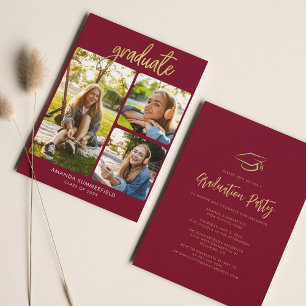 Abschluss 2025 Foto Collage Graduate Party Einladung