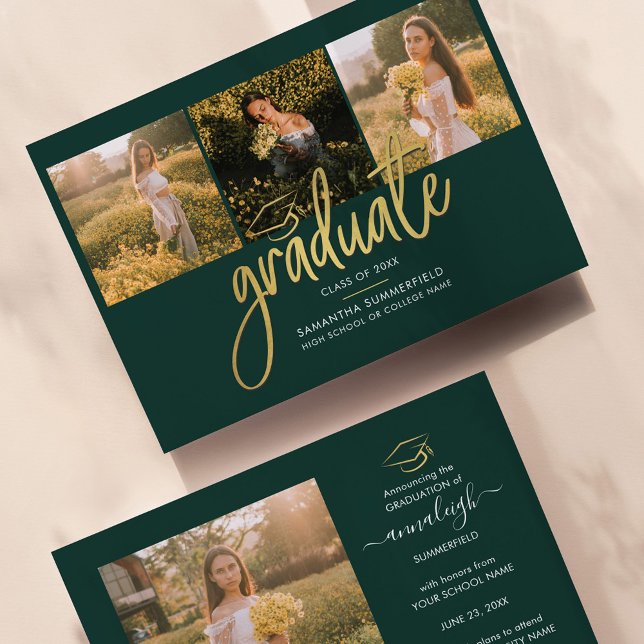 Abschluss 2025 Foto Collage Script Green Ankündigung (Von Creator hochgeladen)