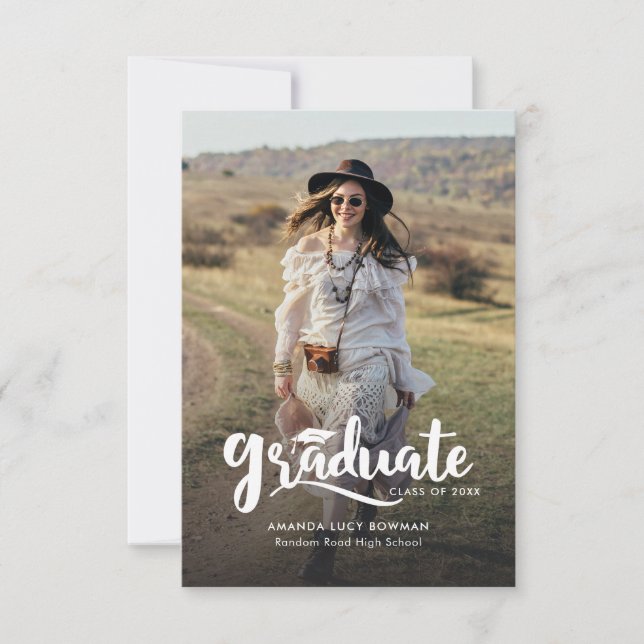 Abschluss 2025 Foto Elegant Grad Ankündigung (Vorderseite)