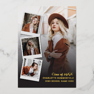 Abschluss 2025 Foto Gold Foil Grad Bekanntgabe Folieneinladung