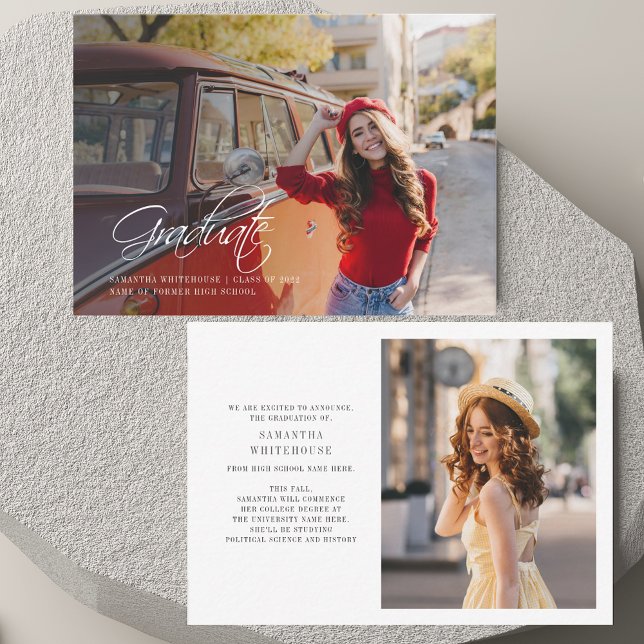 Abschluss 2025 Foto Grad Bekanntgabe Mitteilungskarte (Graduation 2025 Photo Grad Announcement)