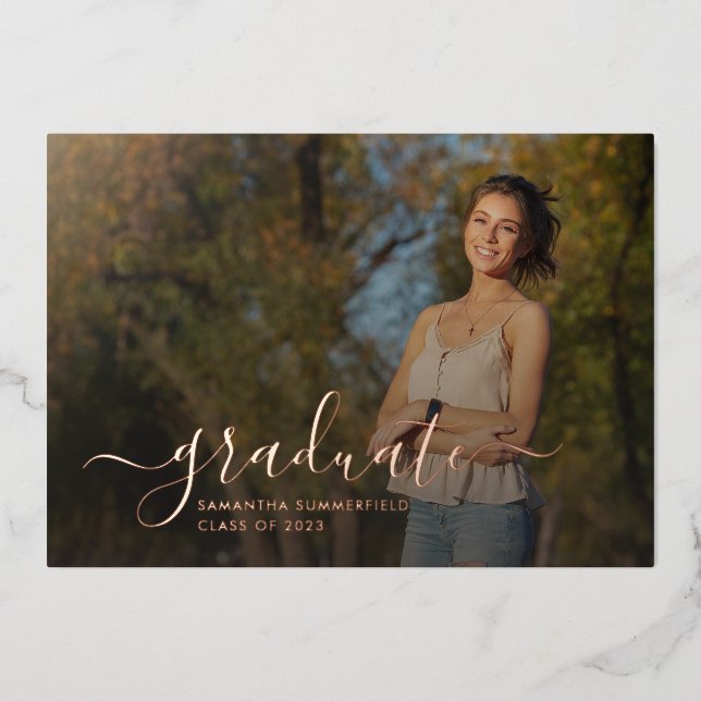 Abschluss 2025 Fotos Bekanntgabe von Script Folieneinladung (Vorderseite)