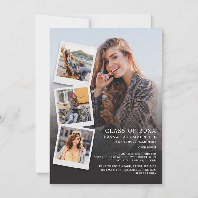 Abschluss 2025 Fotos Modernes Grad Party Einladung (Vorderseite)