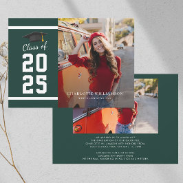Abschluss 2025 Grad Foto Grün und Weiß Ankündigung